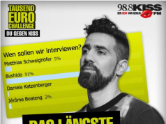 Weltrekordversuch: Am 24. September 2015 um 7 Uhr startet 98.8 Kiss FM mit Bushido ein 98 Stunden dauerndes Interview. Bricht Bushido oder der Moderator ab, erhält Radiohörer Nils, der die Aufgabe stellte, 1.000 Euro Wettgewinn. Foto: Facebook 98,8 Kiss FM