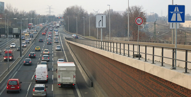 Berliner Stadtautobahn A 100 Tunnel Rathenauplatz Anschlussstelle Hohenzollerdamm Richtung Süden. (Foto: Senatsverwaltung für Stadtentwicklung und Umwelt)