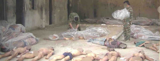 Ein Bild von Folter- und Mordopfern im berüchtigten Krankenhaus 609 in Damaskus. (Foto: n-tv)