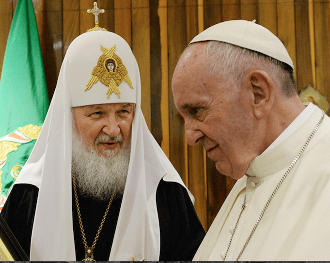 Das Oberhaupt der russisch-orthodoxen Kirche Patriarch Kyrill I. (links) traf am 12. Februar 2016 in Havanna das Oberhaupt der römisch-katholischen Kirche Papst Franziskus. (Foto: Patriarchia.ru)