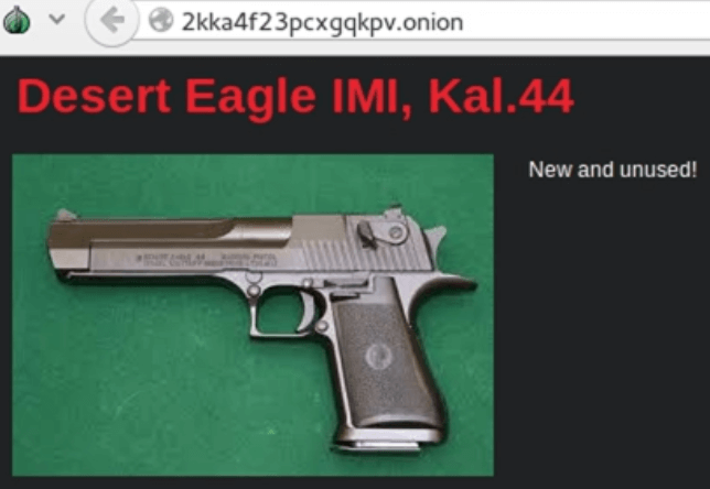 Über den Tor-Browser konnte man im Darnet scharfe Waffen kaufen, wie eine Magnum Desert Eagle für 1.250 Euro, die wegen ihrer Wuchtigkeit und Schwere (2 Kilo) von Jägern in Deutschland gern als Fangschusswaffe eingesetzt wird. (Foto: SEK.de)