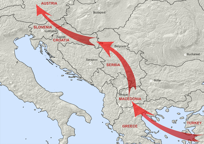 Balkanroute Mazedonien Serbien Kroatien Slowenien