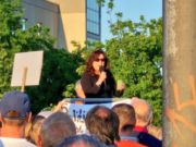 Katrin Vogel Montagsdemo gegen Asylheim