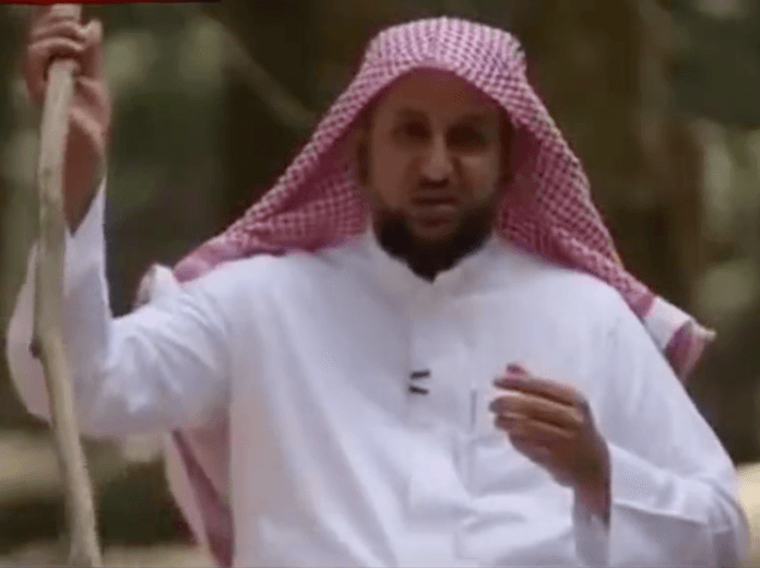 Der saudische Familientherapeut Khaled Al-Saqaby erklärt in einem Lehrvideo, wie Muslime ihre Frauen richtig verprügeln sollten, um sie an die Rechte und Pflichten nach Allah zu erinnern (Screenshot: Videobotschaft Khaled Al-Saqaby)