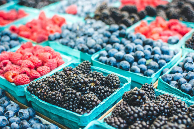 Berries at farmers market