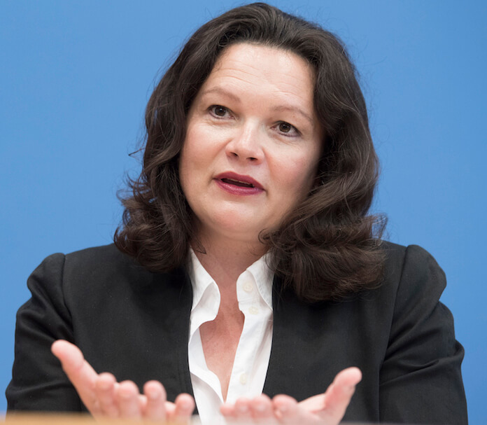 Bundesarbeitsministerin Andrea Nahles (46, SPD) bastelt an einer Betriebsrente auch für Niedrigverdiener (Foto: Berlin, Bundespressekonferez, 01.06.2016, Fotograf: HC Plambeck)