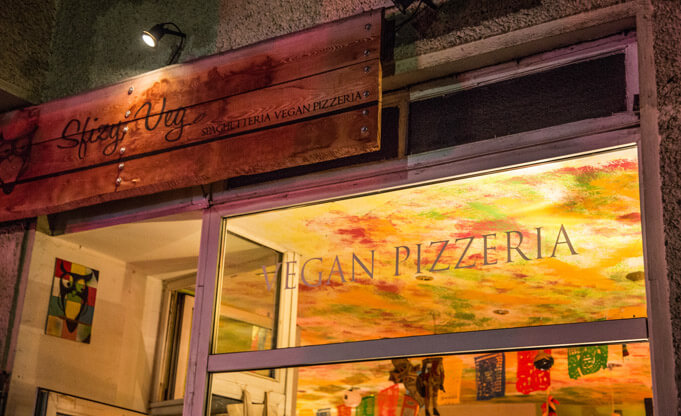 Berlin's first vegan pizzeria. Source.