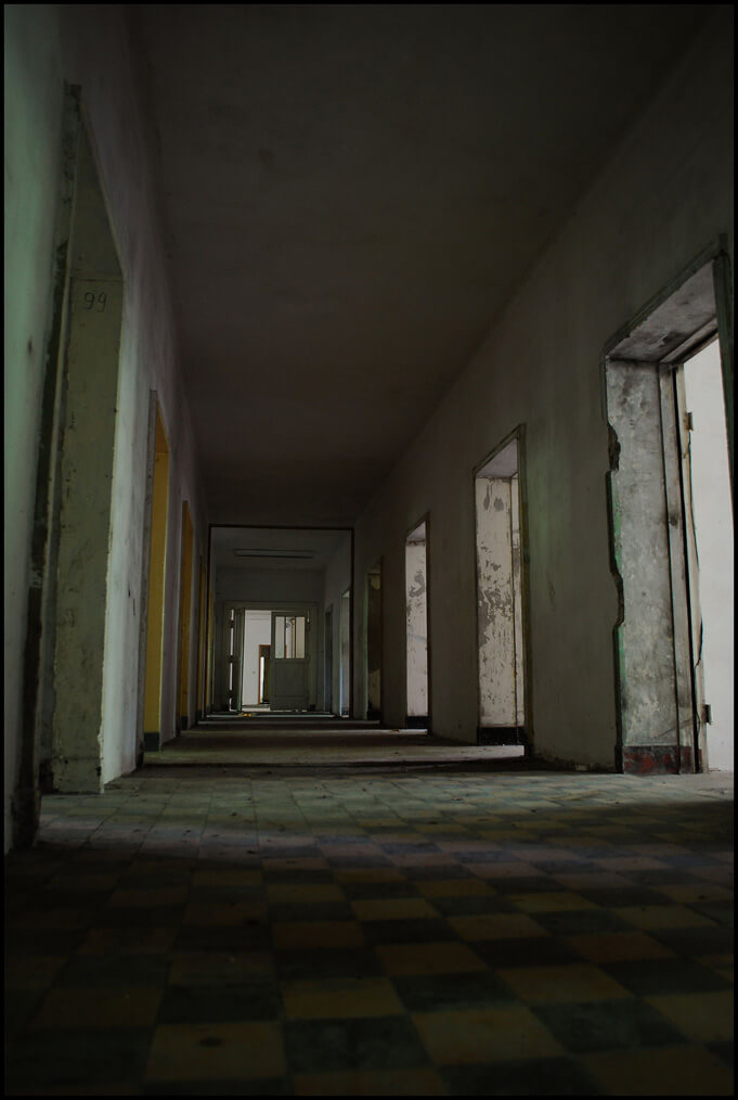 Hallways at Krampnitz Barracks. Source.