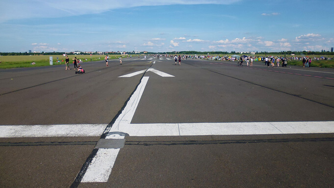 Abandoned runway at Tempelhof. Source.