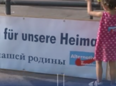 AfD-Wahlkampf auf Deutsch und auf Russisch: Gemeinsam für unsere Heimat (Screenshot: rbb Abendschau)
