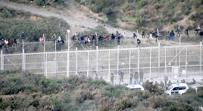 Ceuta Afrikaner Grenze Spanien Auge