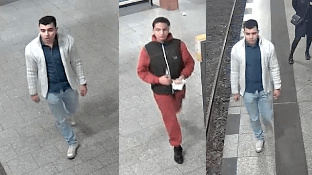 Auf dem U-Bahnhof Mehringdamm schlugen sie ihr Opfer zu Boden und traten zu. Nach diesen beiden Tatverdächtigen wird gefahndet. (Fotos: Polizei Berlin)