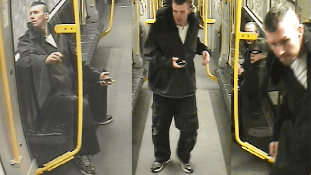 Dieser Unbekannte schlug Fahrgästen in der U-Bahn mit der Faust ins Gesicht. (Fotos: Polizei Berlin)