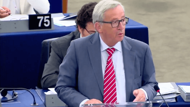 Jean-Claude Juncker fordert von Polen, Tschechien und Ungarn mehr Aufnahmebereitschaft für „Andersfarbige und Andersgläubige“. (Screenshot: YouTube)