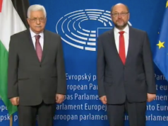 Martin Schulz kommt wegen seines Lobs für die palästinensische Führung nicht gut weg. (Screenshot: YouTube)