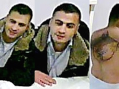 Die Polizei Berlin sucht diesen Mann, der in einer Sauna einen Brand mit drei Toten verursacht haben soll. (Fotos: Polizei Berlin)