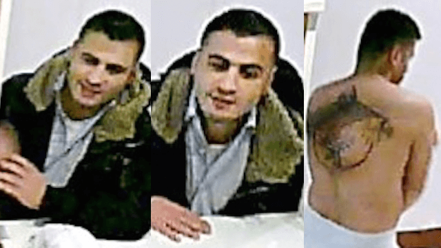 Die Polizei Berlin sucht diesen Mann, der in einer Sauna einen Brand mit drei Toten verursacht haben soll. (Fotos: Polizei Berlin)