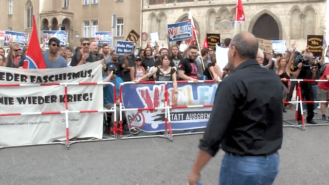 AfD-Kandidat Peter Boehringer hat der Antifa in Regensburg eine Rede gehalten. (Screenshot: YouTube)