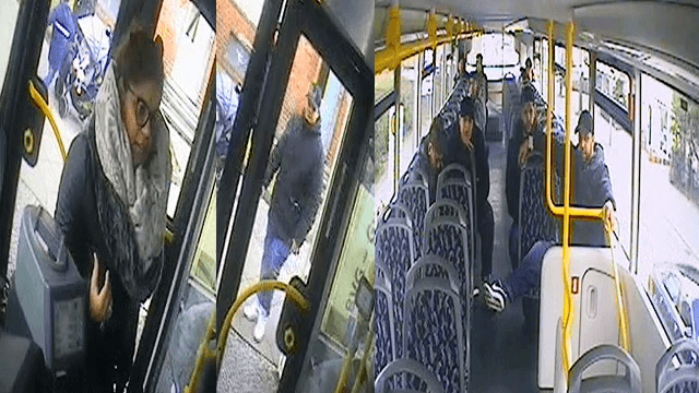 Aus dieser Gruppe von drei Männern und einer Frau heraus wurde die Busfahrerin beleidigt und zu Boden geschlagen. (Fotos: Polizei Berlin)