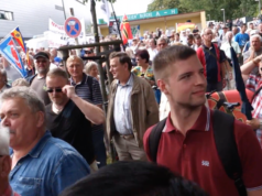 Der „Pöbel“ (Zitat Dresdens Polizeipräsident Horst Kretschmar) protestierte in Dresden gegen Justizminister Heiko Maas. (Screenshot: YouTube)