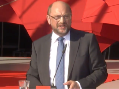 Martin Schulz am Dienstag in Trier gegen US-Atomwaffen und gegen Erdogan. (Screenshot: YouTube)