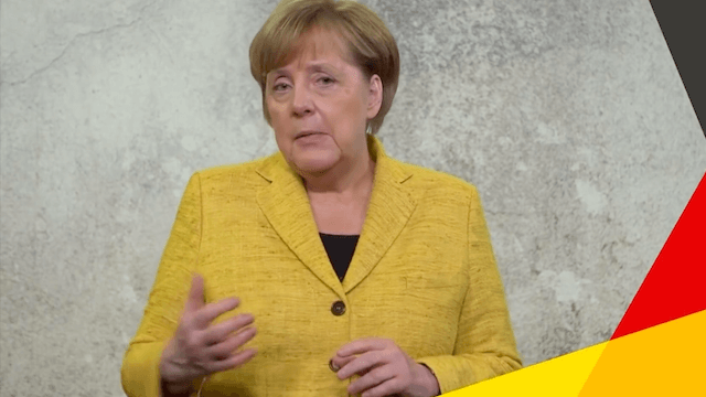 Schlechte Nachrichten für Bundeskanzlerin Angela Merkel: CDU/CSU fallen in Wahlumfragen auf 30 Prozent. (Screenshot: YouTube)