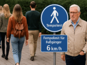 Tempolimit für Fußgänger - nicht schneller als 6 Kilometer pro Stunde