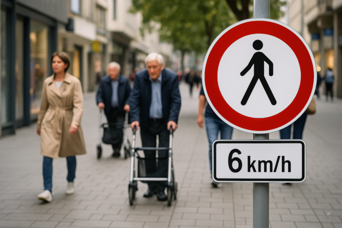 Tempolimit für Fußgänger - nicht schneller als 6 Kilometer pro Stunde