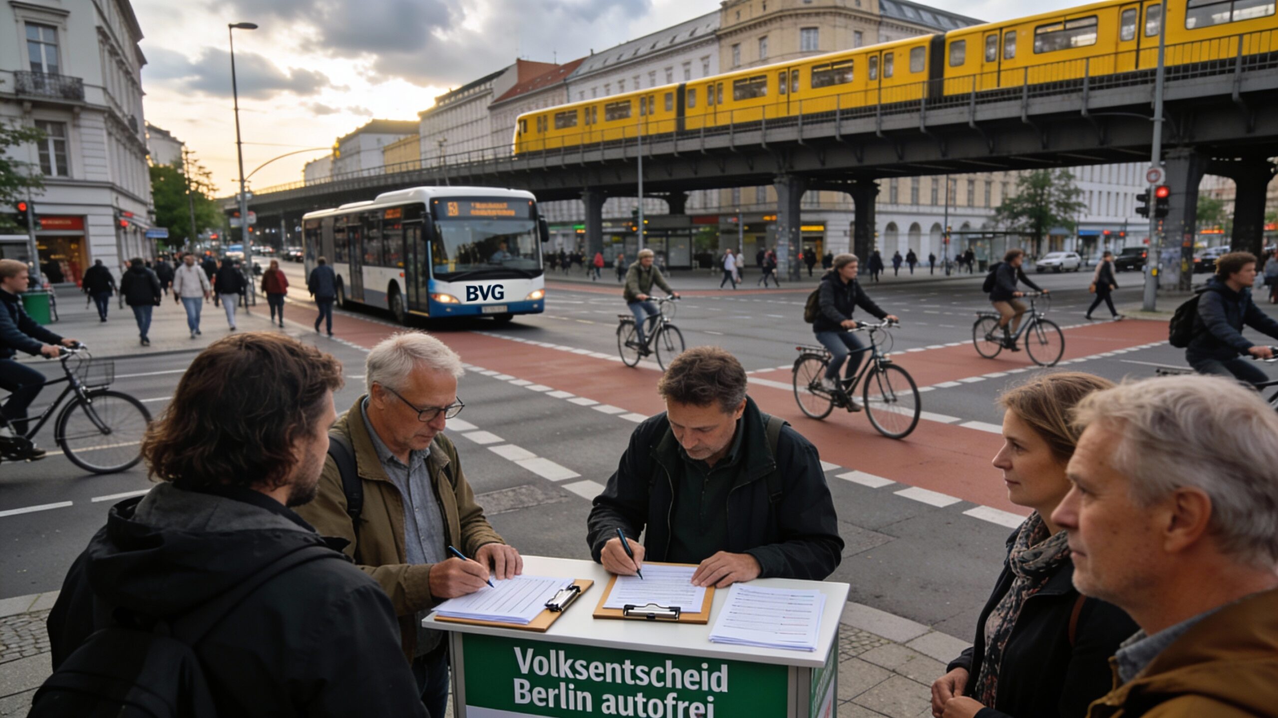 Volksentscheid Berlin autofrei - Volksbegehren mit Unterschriftensammlung